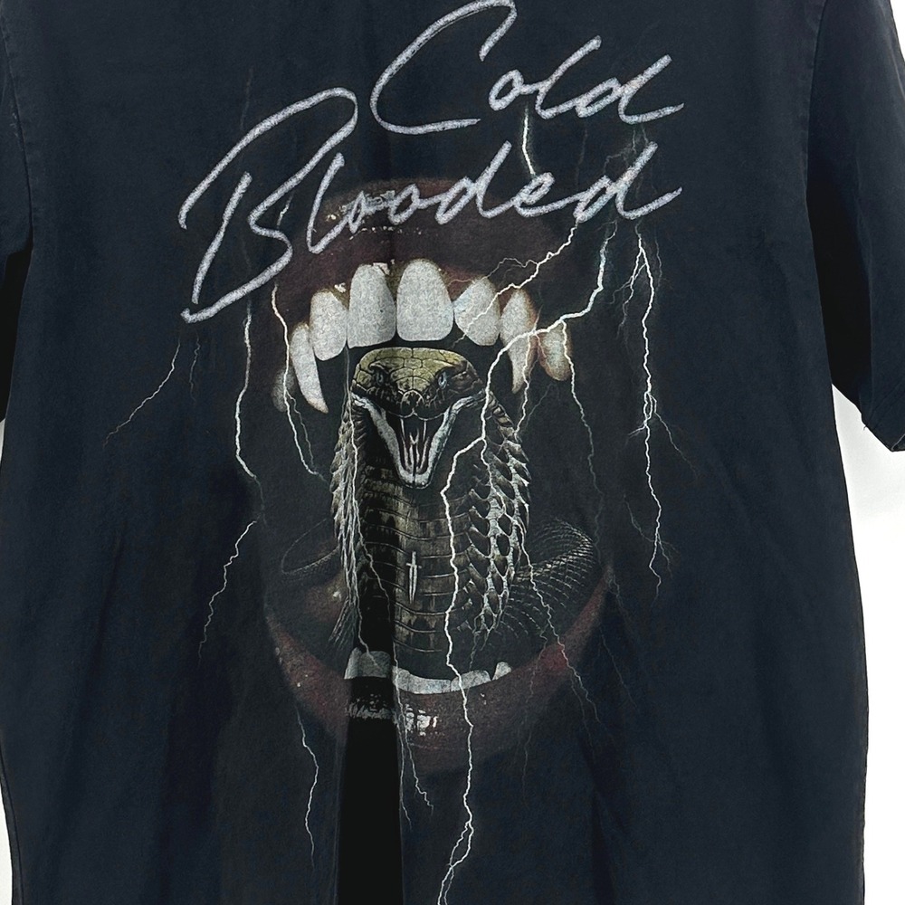 Ironwilled Cold Blooded Shirt Men Large Black Graphic Snake Lightning Tee Y2K L